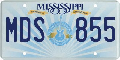 MS license plate MDS855
