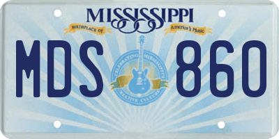 MS license plate MDS860