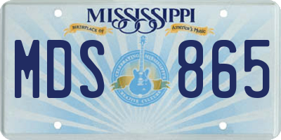MS license plate MDS865