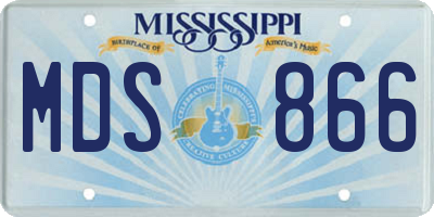 MS license plate MDS866