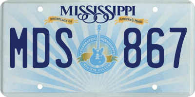 MS license plate MDS867
