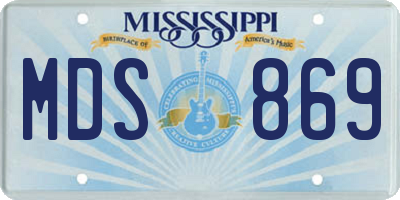 MS license plate MDS869