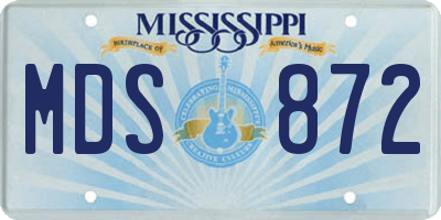 MS license plate MDS872