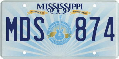MS license plate MDS874