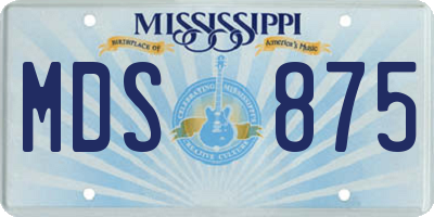 MS license plate MDS875