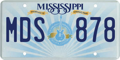 MS license plate MDS878