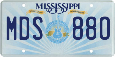 MS license plate MDS880
