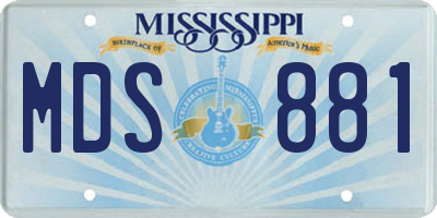 MS license plate MDS881