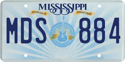 MS license plate MDS884