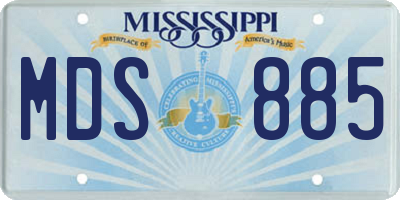 MS license plate MDS885