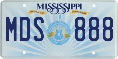 MS license plate MDS888
