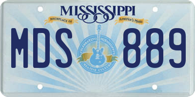 MS license plate MDS889