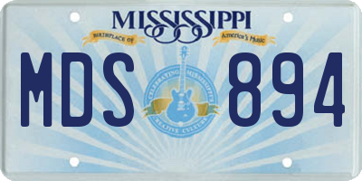 MS license plate MDS894