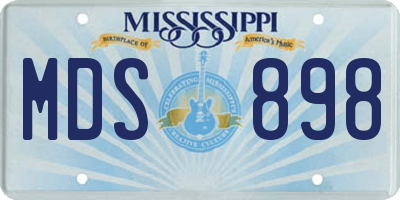 MS license plate MDS898