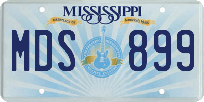 MS license plate MDS899