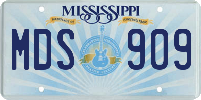 MS license plate MDS909