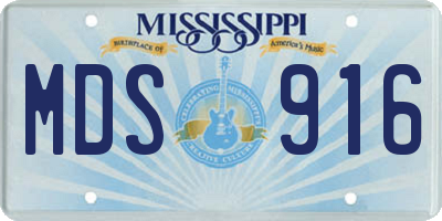 MS license plate MDS916