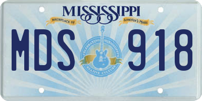 MS license plate MDS918