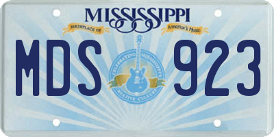 MS license plate MDS923
