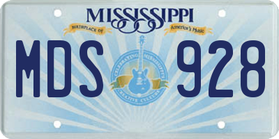 MS license plate MDS928
