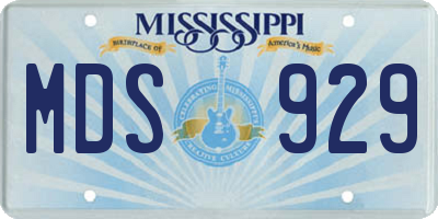 MS license plate MDS929