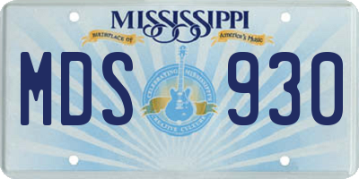 MS license plate MDS930