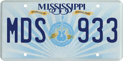 MS license plate MDS933