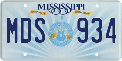 MS license plate MDS934