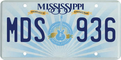 MS license plate MDS936