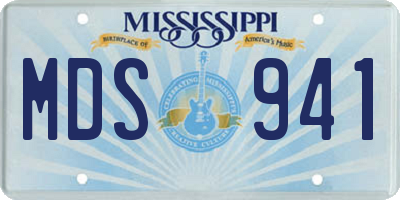 MS license plate MDS941