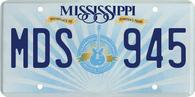 MS license plate MDS945