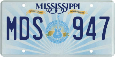 MS license plate MDS947