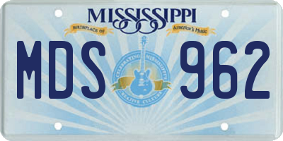 MS license plate MDS962
