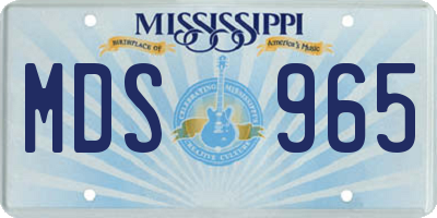 MS license plate MDS965