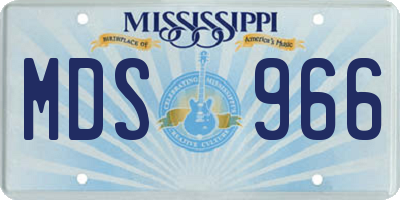 MS license plate MDS966