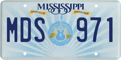 MS license plate MDS971