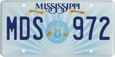 MS license plate MDS972