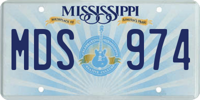 MS license plate MDS974