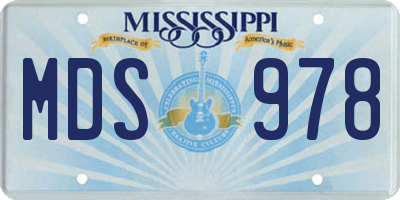 MS license plate MDS978