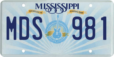 MS license plate MDS981
