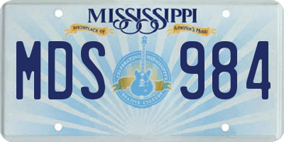MS license plate MDS984