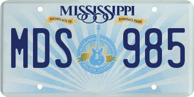 MS license plate MDS985