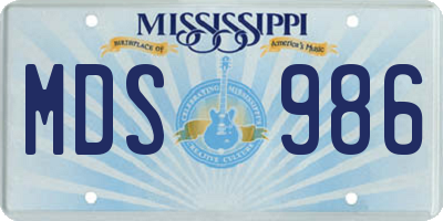 MS license plate MDS986