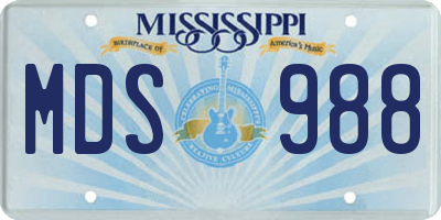 MS license plate MDS988