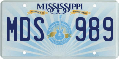 MS license plate MDS989