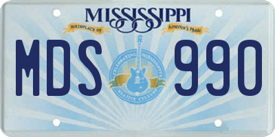 MS license plate MDS990