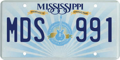 MS license plate MDS991