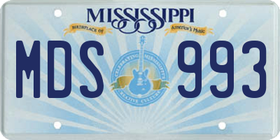 MS license plate MDS993