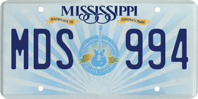 MS license plate MDS994