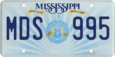 MS license plate MDS995